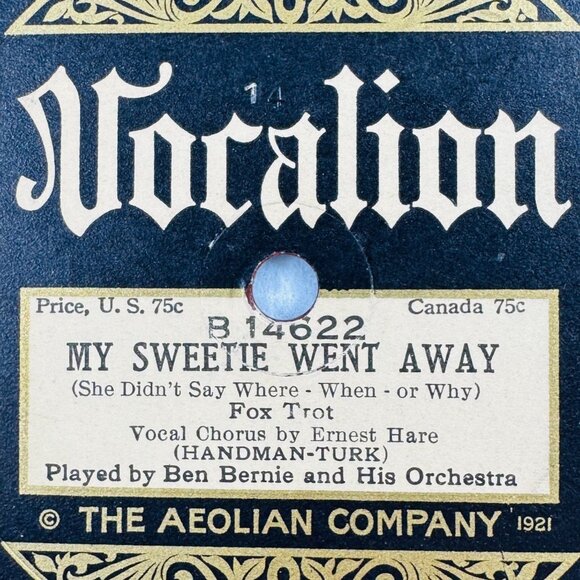 Ben Bernie - Love Tales / My Sweetie Went Away - 14622 Vocalion Red Shellac - Picture 5 of 5